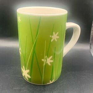Starbucks Summer Coffee Mug Cup Tall Green Grass Meadow Series With Flowers 2004